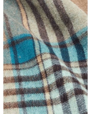 FRANCIS Camel/Teal XXL - Grande echarpe en laine merinos Bronte by Moon luxe pour femme homme Suisse Kitatori