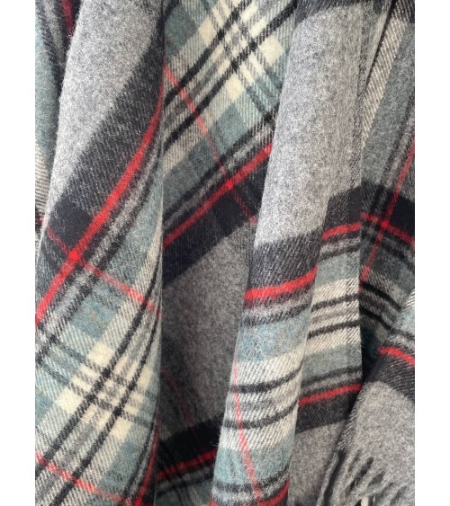 Mini Ruana Tartan GREY STEWART - poncho, cape en laine Bronte by Moon femme hiver chic plaid kitatori suisse