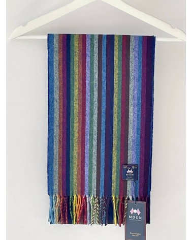 Stripe Bright Multi - écharpe en laine merinos Bronte by Moon luxe pour femme homme Suisse Kitatori