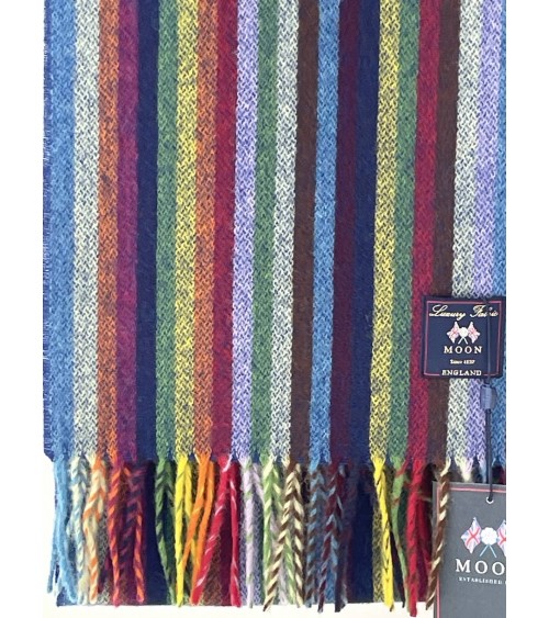 Stripe Bright Multi - écharpe en laine merinos Bronte by Moon luxe pour femme homme Suisse Kitatori