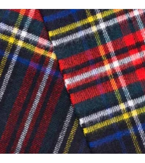Tartan BLACK STEWART - écharpe en laine mérinos Bronte by Moon luxe pour femme homme Suisse Kitatori