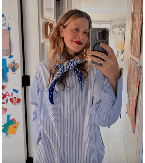 Punkteschal, wendbare Dreieckstuch aus Wolle - Spotty Blau Donna Wilson Damen Winter Winterschal Herrenschal woll schal mit f...