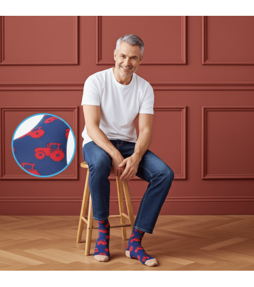 Tractor - Organic cotton socks for men Catherine Tough funny crazy cute cool best pop socks for women men