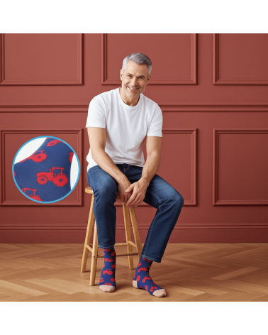 Tracteur - Chaussettes en coton bio pour homme Catherine Tough jolies pour femme originales pour homme chausset rigolotes dro...