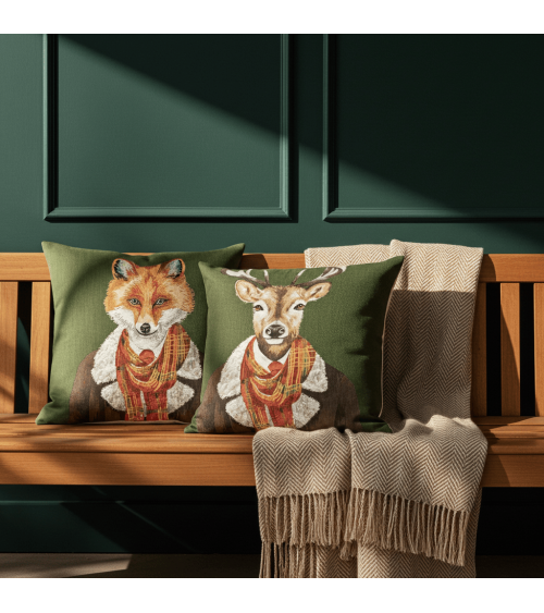 Stag, Anthropomorphic Portrait - Sofa cushion cover Yapatkwa decorative accent throw pillows cases sofa original