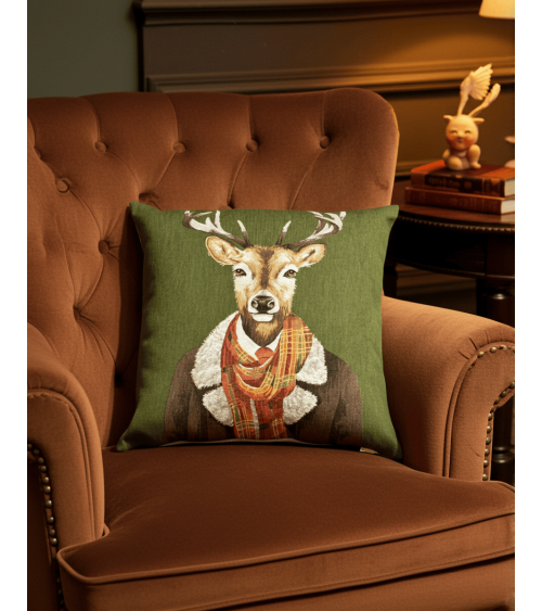 Stag, Anthropomorphic Portrait - Sofa cushion cover Yapatkwa decorative accent throw pillows cases sofa original