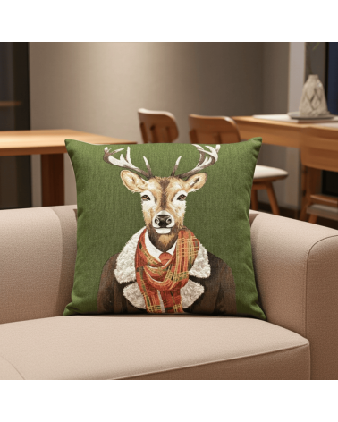 Stag, Anthropomorphic Portrait - Sofa cushion cover Yapatkwa decorative accent throw pillows cases sofa original