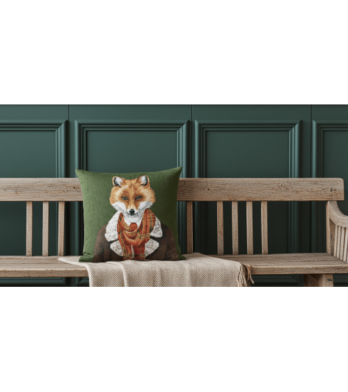 Fuchs, Anthropomorphes Porträt - Kissenbezug, Zierkissen Yapatkwa zierkissen sofa deko kissen kaufen dekokissen sofakissen