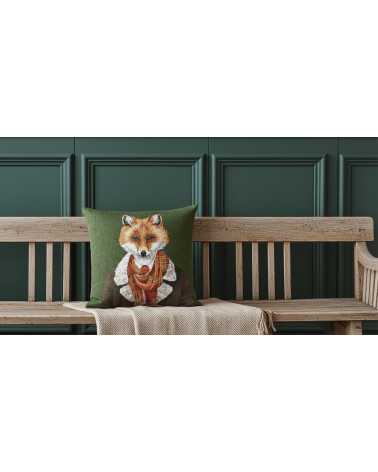 Fuchs, Anthropomorphes Porträt - Kissenbezug, Zierkissen Yapatkwa zierkissen sofa deko kissen kaufen dekokissen sofakissen