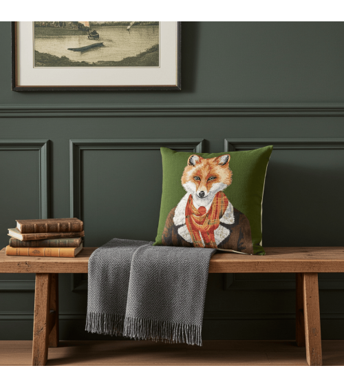 Fuchs, Anthropomorphes Porträt - Kissenbezug, Zierkissen Yapatkwa zierkissen sofa deko kissen kaufen dekokissen sofakissen