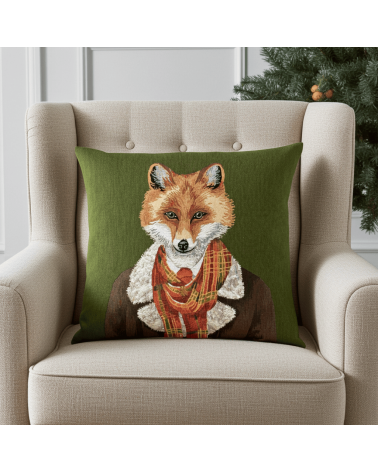 Renard, Portrait anthropomorphique - Housse de coussin pour canapé Yapatkwa coussins décoratifs pour canapé salon deco origin...