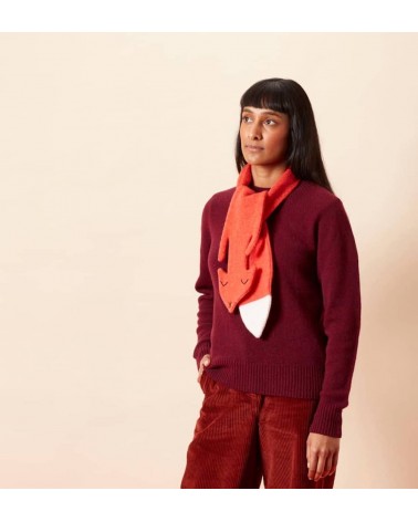 Fuchs Wollschal - Origineller Schal aus Wolle Donna Wilson Damen Winter Winterschal Herrenschal woll schal mit fransen SChwei...