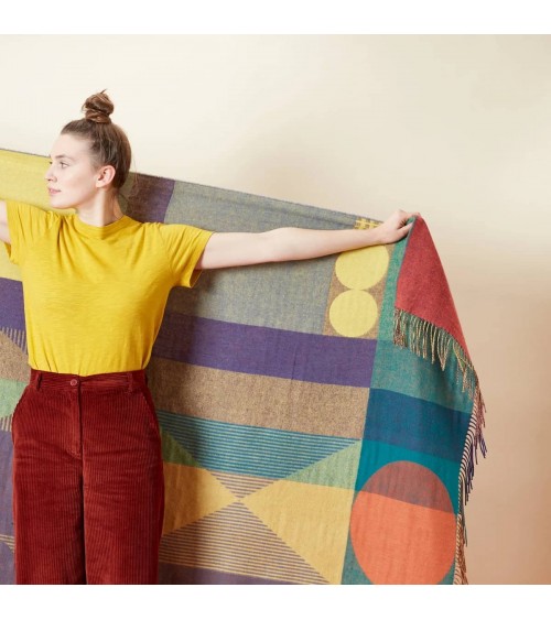 Carnival Lambswool Throw - Wool Blanket, Bed Cover Donna Wilson warm cozy soft sofa throw blanket picnic throws and blankets