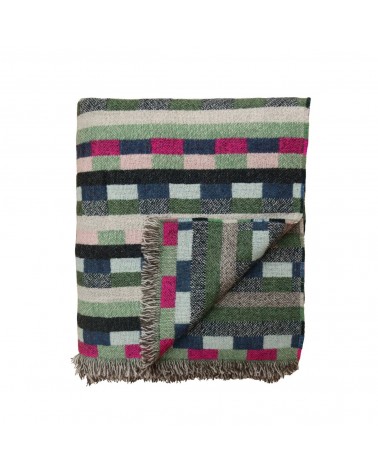 Plaid Glitch Verde Foresta - Coperta per divano, Copriletto Donna Wilson plaid per divano in lana coperta morbida letto matri...