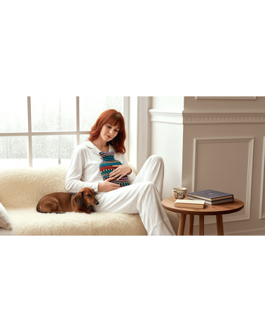 Large Hot water bottle with Multi Stripe knitted wool cover Donna Wilson best luxury cool nice cute portable