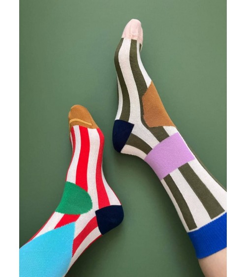 Dépareillées - Chaussettes fantaisie pour femme en coton bio Donna Wilson jolies pour femme originales pour homme chausset ri...