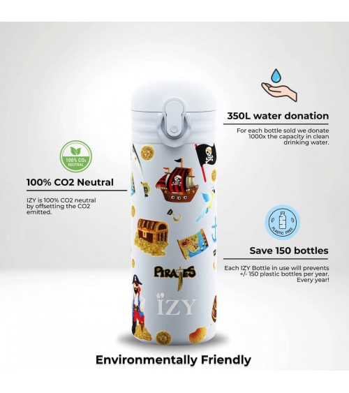Pirates - Kids insulated water bottle - Blue IZY Bottles best water bottle