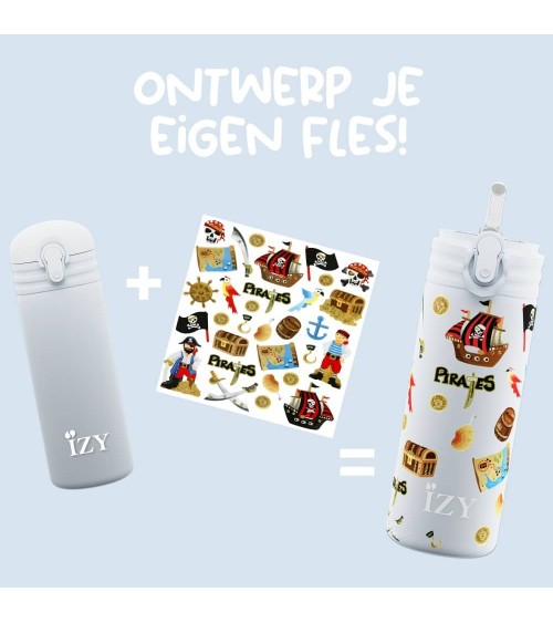 Pirates - Kids insulated water bottle - Blue IZY Bottles best water bottle