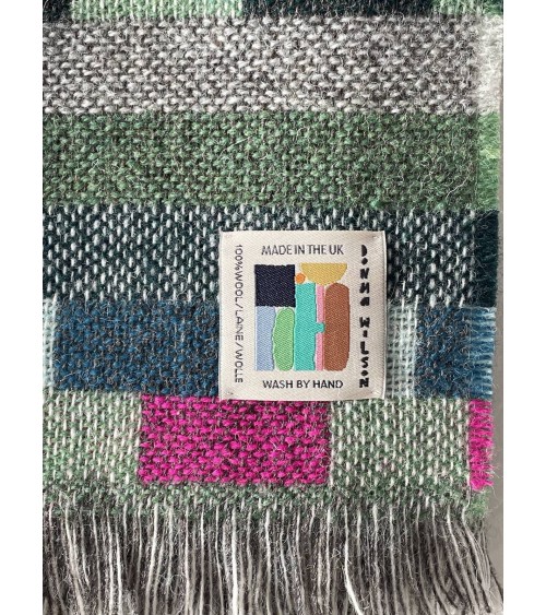 Glitch Woven Throw Forest Green - Wool Blanket, Bed Cover Donna Wilson warm cozy soft sofa throw blanket picnic throws and bl...