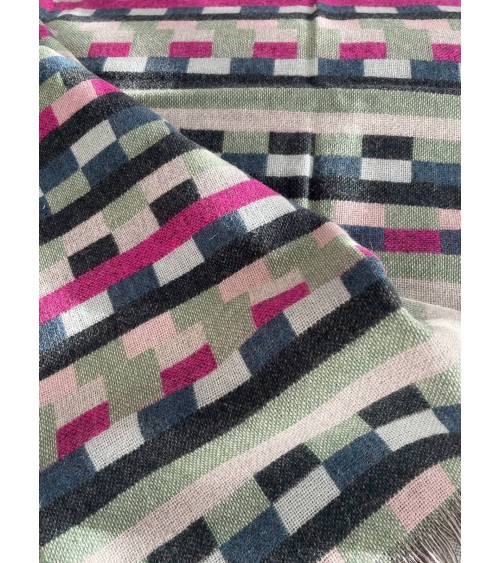 Glitch Woven Throw Forest Green - Wool Blanket, Bed Cover Donna Wilson warm cozy soft sofa throw blanket picnic throws and bl...