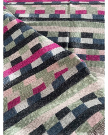 Glitch Woven Throw Forest Green - Wool Blanket, Bed Cover Donna Wilson warm cozy soft sofa throw blanket picnic throws and bl...