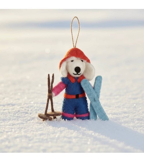 Porscha la caniche skieuse - Décoration sapin de Noël Felt so good decoration noel decor déco de noel 2024 maison fait main