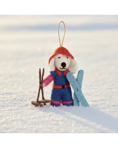 Porscha la caniche skieuse - Décoration sapin de Noël Felt so good decoration noel decor déco de noel 2024 maison fait main