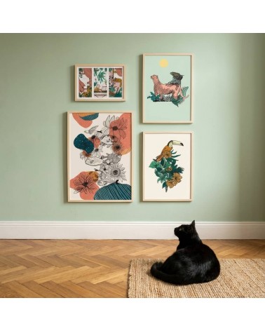 Toucan - Poster A4, affiche, deco murale Olala by Pupa mural affiche posters muraux design deco salon cuisine chambre enfant