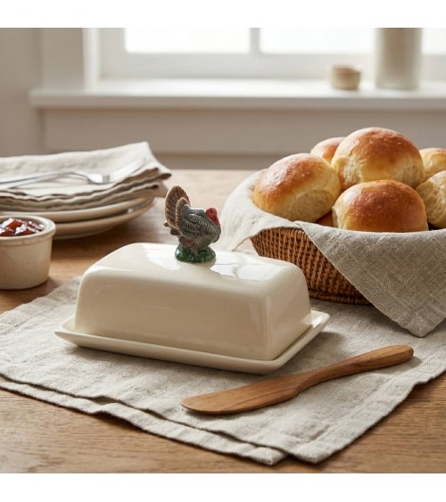 Truthahn - Butterdose aus Keramik, Butterglocke Quail Ceramics butterdosen kaufen