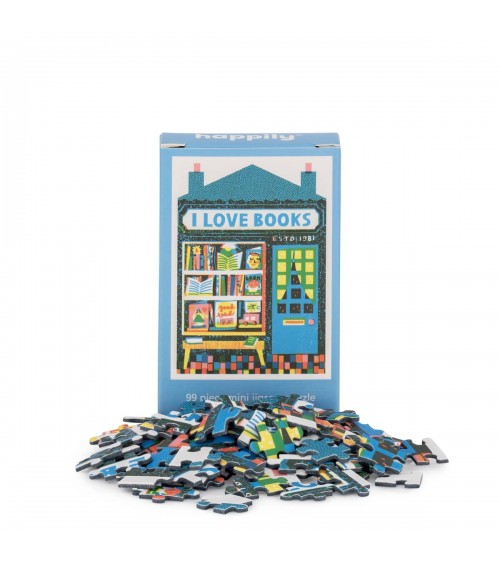 Librairie - Mini Puzzle 99 pièces Happily Puzzles jeu de puzzle design original moderne cool