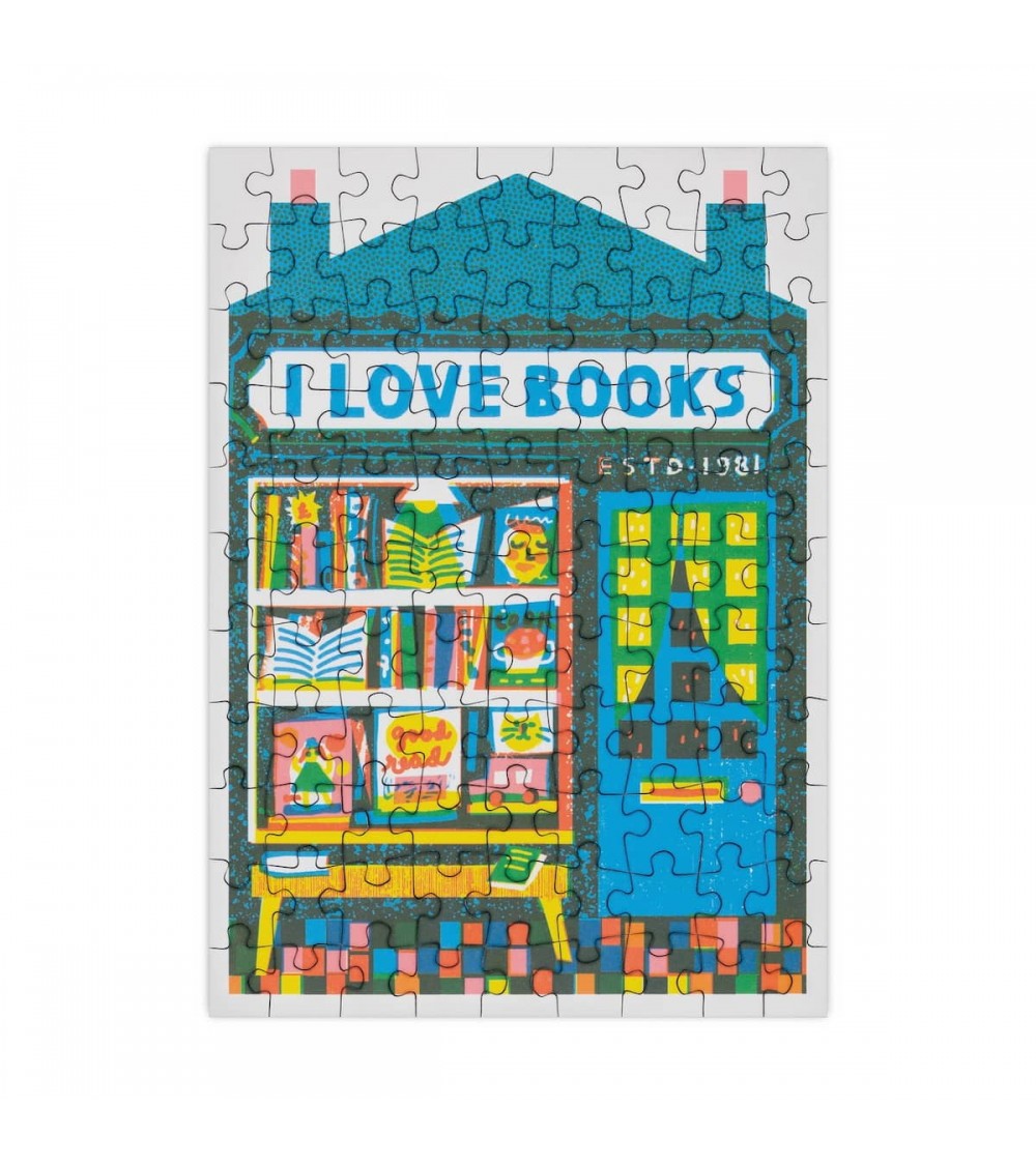 Librairie - Mini Puzzle 99 pièces Happily Puzzles jeu de puzzle design original moderne cool