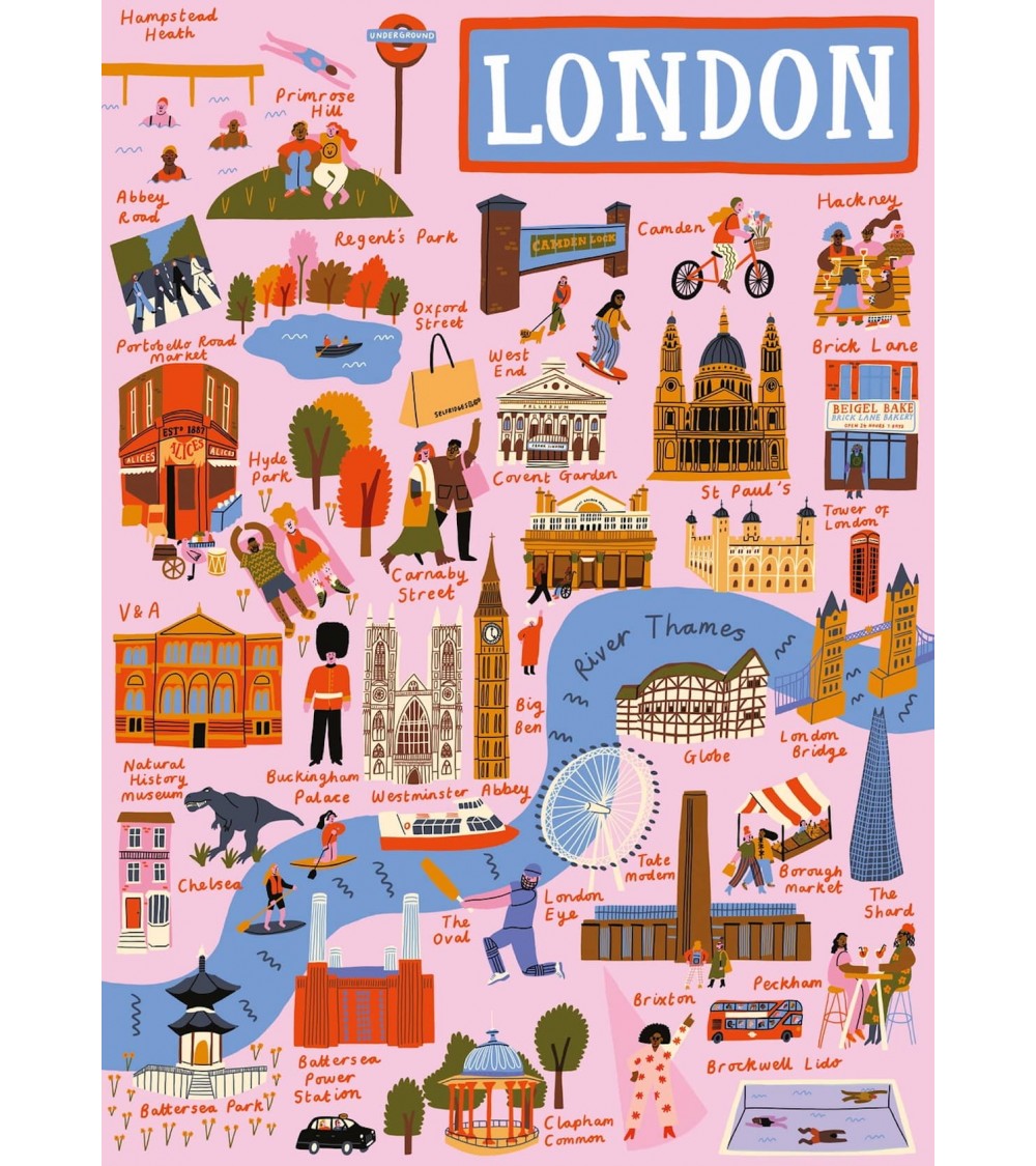 London - Puzzle 1000 pièces Happily Puzzles jeu de puzzle design original moderne cool