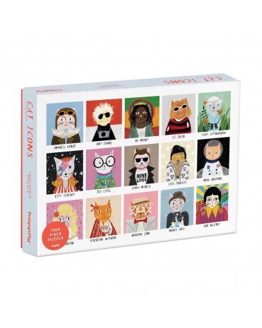 Icônes de chat - Puzzle 1000 pièces Happily Puzzles jeu de puzzle design original moderne cool