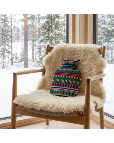 Large Hot water bottle with Multi Stripe knitted wool cover Donna Wilson best luxury cool nice cute portable