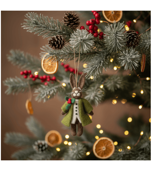 Hector, la lepre festosa - Decorazione natale Felt so good Decorazioni natalizie eleganti particolari decoro natale decorazio...