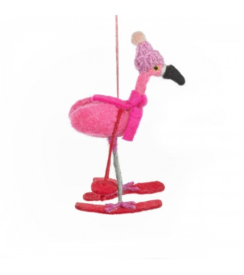 Flamant rose skieur - Décoration sapin de Noël Felt so good decoration noel decor déco de noel 2024 maison fait main