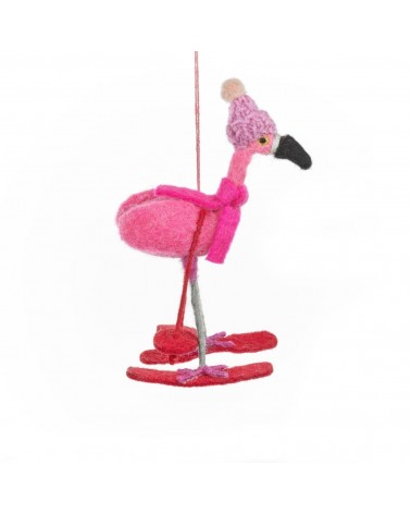 Flamingo Skifahrer - Weihnachtsdeko Felt so good Weihnachtsdekoration kaufen Weihnachtsbaum Deko Ideen 2024 Trend Deko zu wei...