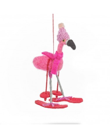 Flamingo Skifahrer - Weihnachtsdeko Felt so good Weihnachtsdekoration kaufen Weihnachtsbaum Deko Ideen 2024 Trend Deko zu wei...