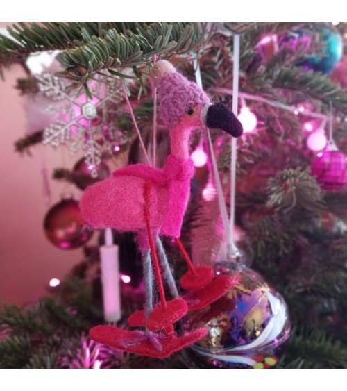 Fenicottero rosa sciatore - Decorazione natale Felt so good Decorazioni natalizie eleganti particolari decoro natale decorazi...