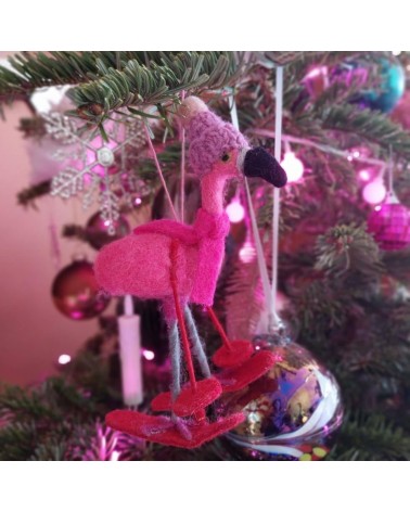 Skiing Flamingo - Hanging Christmas Tree Decoration Felt so good 2024 christmas decorations xmas tree decorations