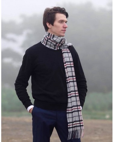 Tartan GREY THOMPSON - Sciarpa di lana merinos Bronte by Moon sciarpa inglese per donna da uomo per donna sciarpe di lana ele...