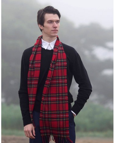 ROYAL STEWART - Tartan Merino wool scarf Bronte by Moon scarves for women mens scarf Kitatori Switzerland