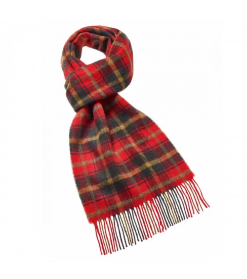 Tartan Dark Maple - Sciarpa di lana merinos Bronte by Moon sciarpa inglese per donna da uomo per donna sciarpe di lana eleganti