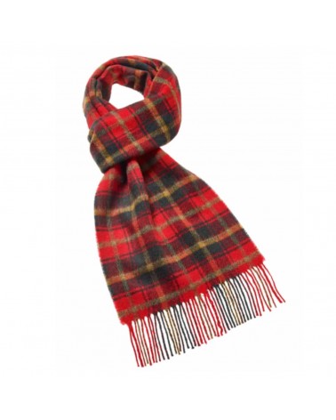 Tartan Dark Maple - englisch Schal, Merino Wollschal Bronte by Moon Damen Winter Winterschal Herrenschal woll schal mit frans...