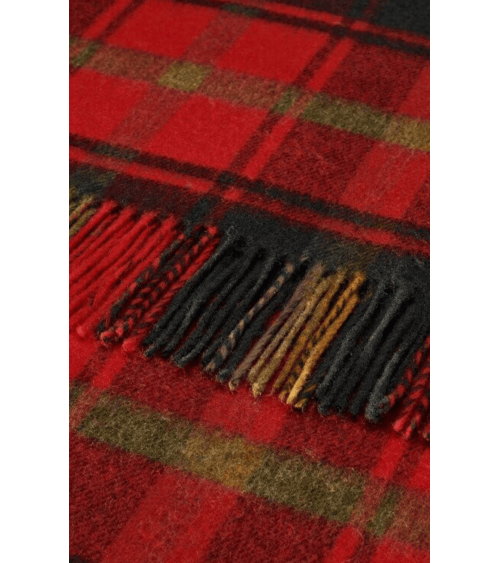 Tartan Dark Maple - englisch Schal, Merino Wollschal Bronte by Moon Damen Winter Winterschal Herrenschal woll schal mit frans...