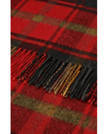 Tartan Dark Maple - englisch Schal, Merino Wollschal Bronte by Moon Damen Winter Winterschal Herrenschal woll schal mit frans...