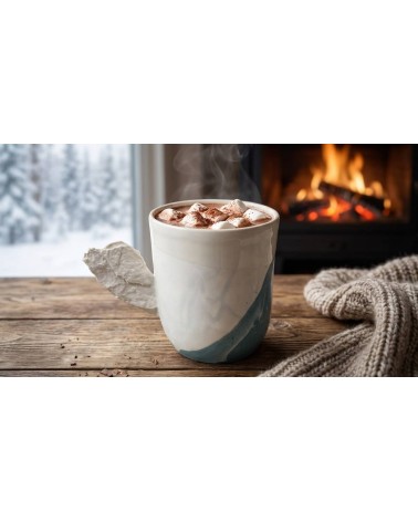 Großer Porzellan Becher - Vapor Blau Maison Dejardin kaffeetassen teetasse grosse lustige schöne kaufen