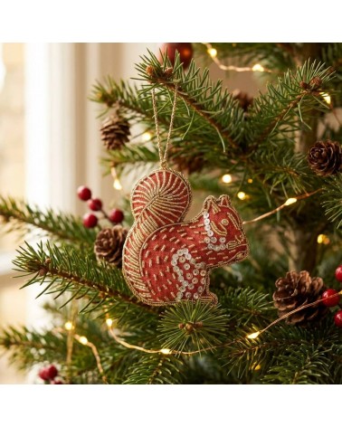 Eichhörnchen – Weihnachtsdeko aus besticktem Leinen Katie Larmour Linen Weihnachtsdekoration kaufen Weihnachtsbaum Deko Ideen...