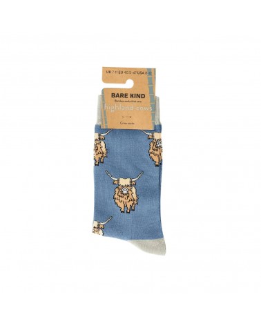 Sauvez la vache des Highlands - Chaussettes en bambou Bare Kind jolies pour femme originales pour homme chausset rigolotes dr...