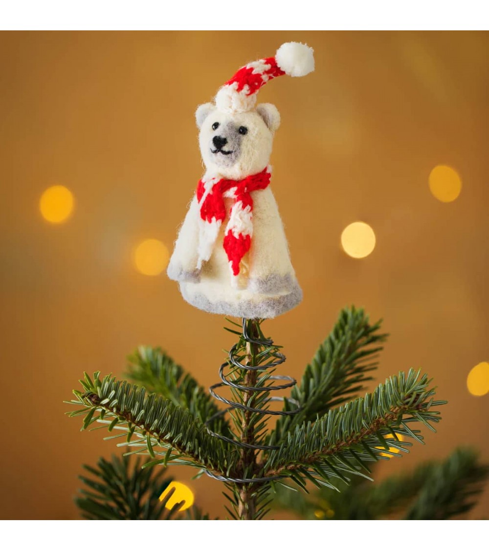 Weihnachts Eisbär - Christbaumspitze, Weihnachtsbaumspitze Sew Heart Felt Weihnachtsdekoration kaufen Weihnachtsbaum Deko Ide...
